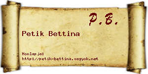 Petik Bettina névjegykártya