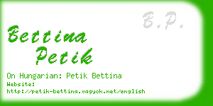 bettina petik business card